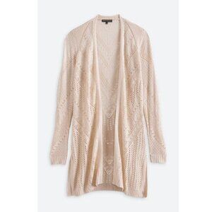 Love Ellie Off-White Cheril Pointelle Duster Cardigan